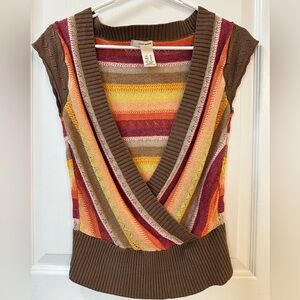 DKNY Multicolor V-Neck Sweater Vest